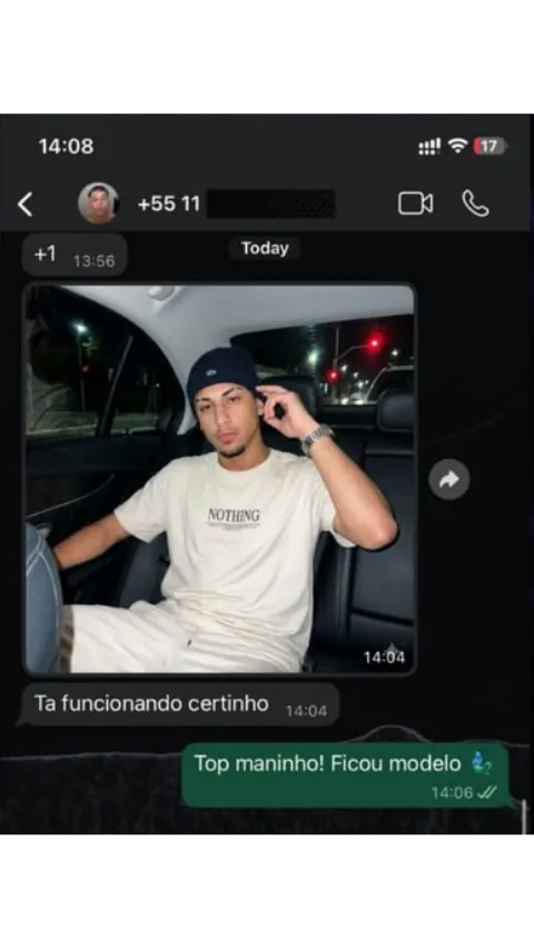 Prova social 4: conversa de cliente no WhatsApp