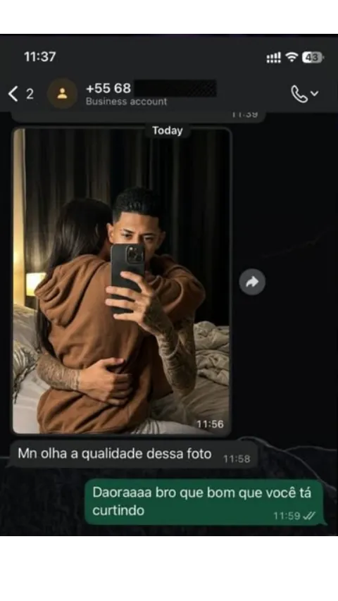 Prova social 1: conversa de cliente no WhatsApp